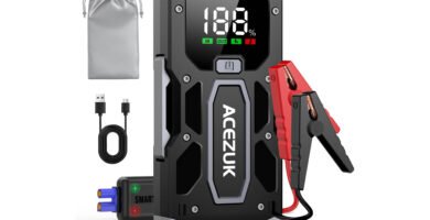 Arrancador de baterías ACEZUK M01 con capacidad de 4000A, diseño compacto y pantalla LCD avanzada