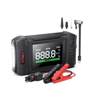 FLYLINKTECH BD20, mostrando el arrancador de batería y sus accesorios