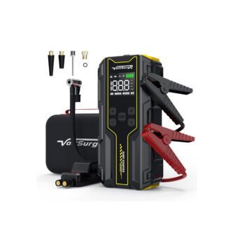 VoltSurge D03S, arrancador de batería de 5000A con compresor integrado y accesorios incluidos