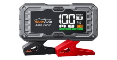 Arrancador de baterías Yaberauto YA100 con 4000A, pantalla digital y diseño robusto