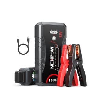 Arrancador de coche NEXPOW Q10S de 1500A con pinzas inteligentes y cable USB-C