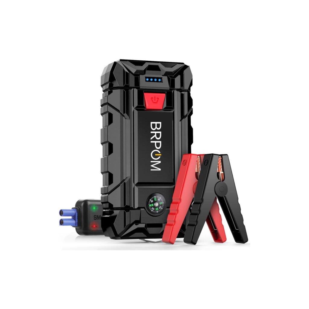 Arrancador de batería BRPOM BM150 con pinzas inteligentes y diseño robusto