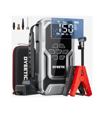 Arrancador de baterías DYEETIC 6000A con compresor digital y cables de arranque incluidos