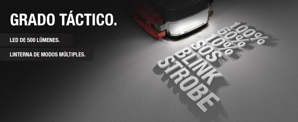 Arrancador NOCO Boost GB150 con linterna táctica de 500 lúmenes, múltiples modos de luz SOS, intermitente y estroboscópico