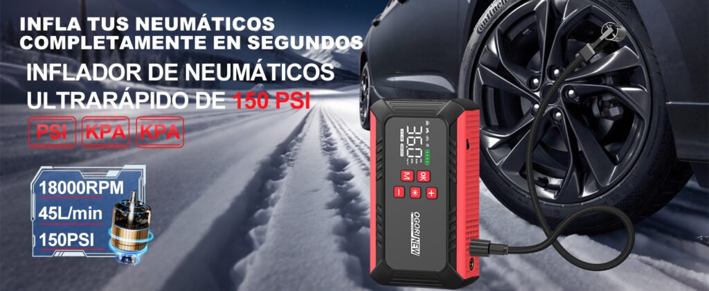 Ogori New B190 inflador digital de neumáticos 150 PSI, rápido y seguro con apagado automático