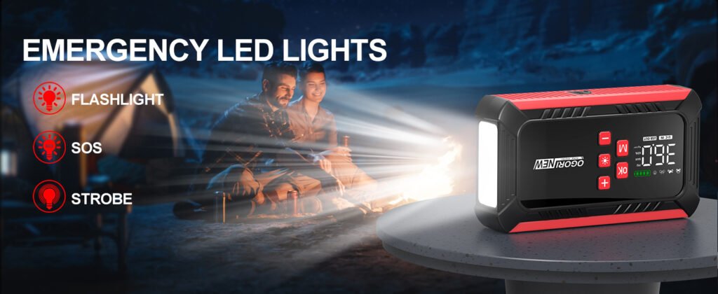 Ogori New B190 con linterna LED de emergencia, modos SOS, estroboscópico y luz fija