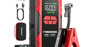 FNNEMGE FG606: arrancador de 6000A y 26 800 mAh con compresor, linterna LED y power bank