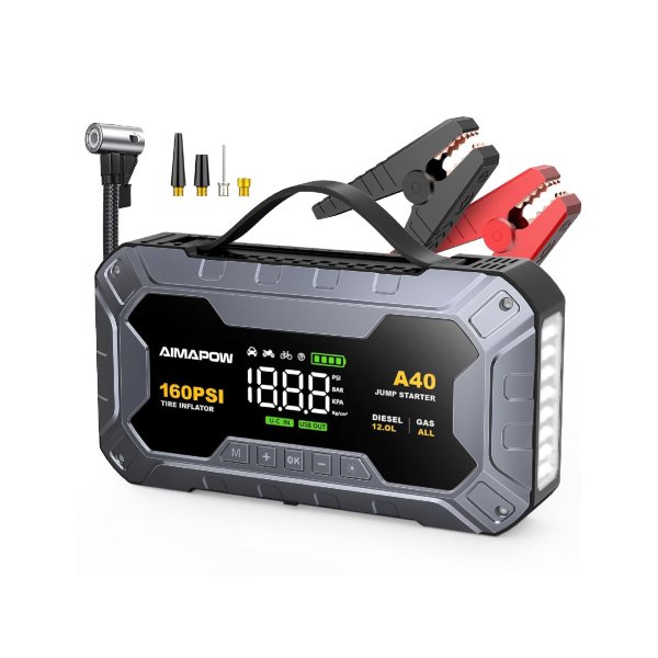 Arrancador AIMAPOW A40 con compresor: potencia y autonomía para tu coche. ¿Vale la pena?