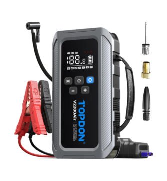 TOPDON V2200Air: análisis del arrancador 2200A con compresor y carga rápida