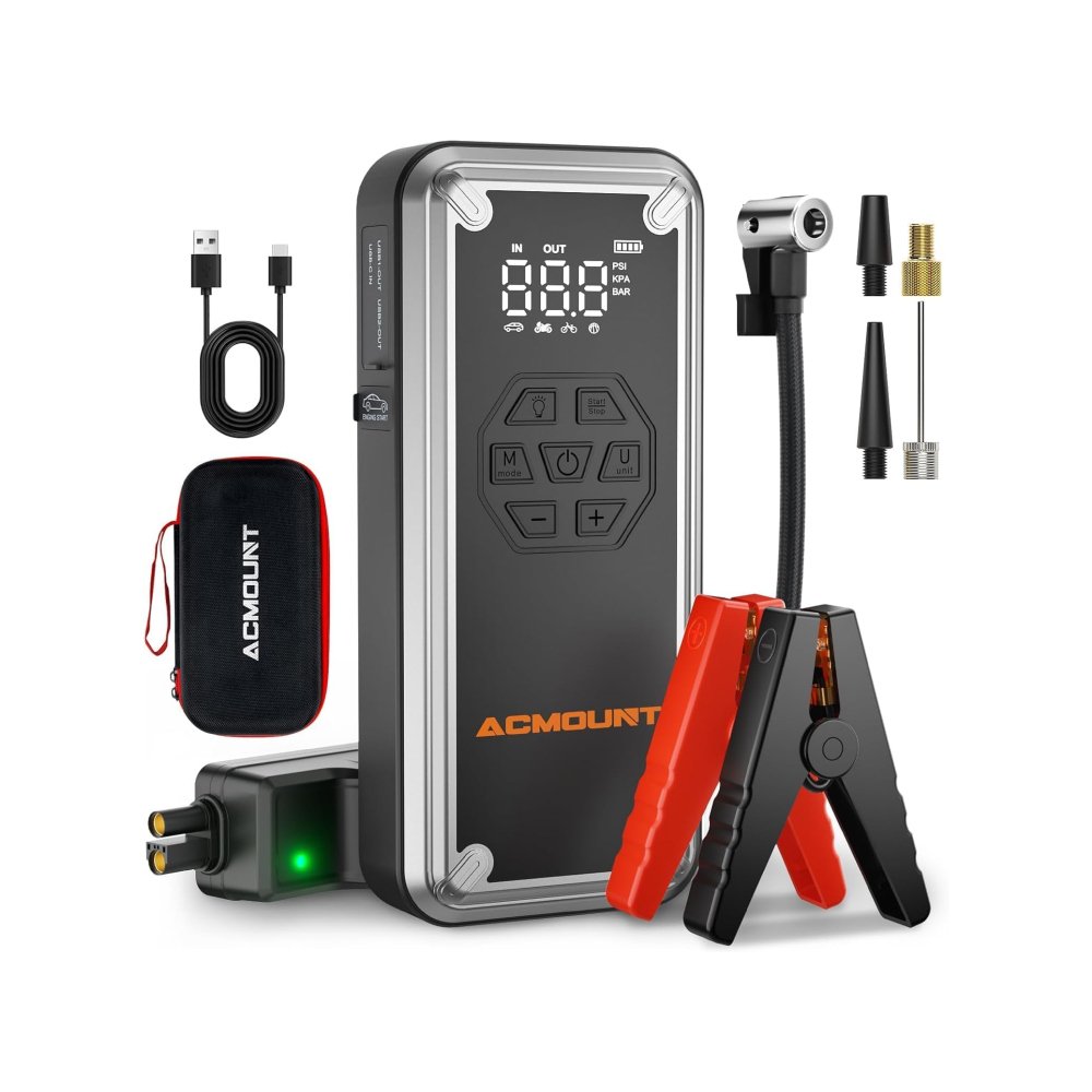 Arrancador ACMOUNT W160: 7000A, powerbank y compresor en un solo equipo