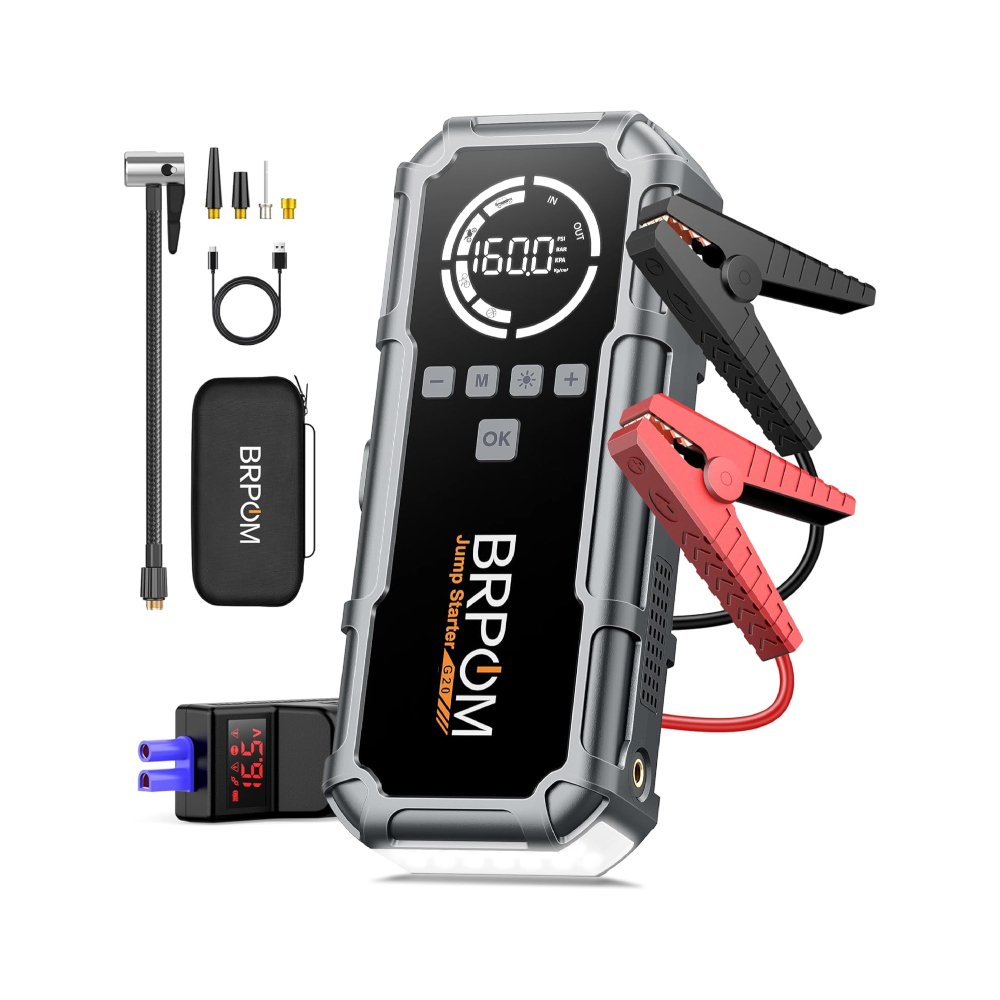 Review completa del arrancador BRPOM G20 con Inflador 160 PSI y 26800 mAh