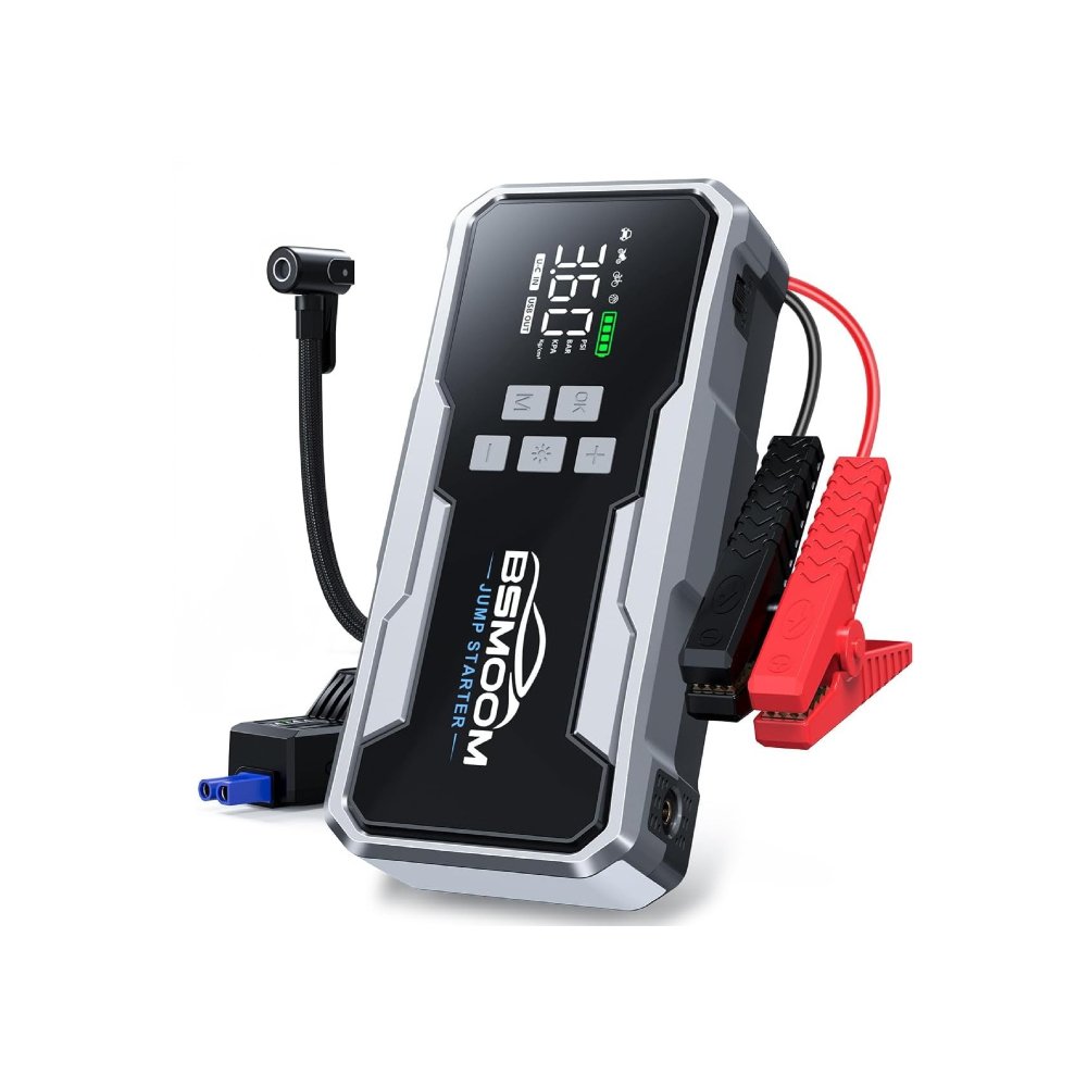 Arrancador BSMOOM B10: 7000A, 21800 mAh y Compresor Portátil