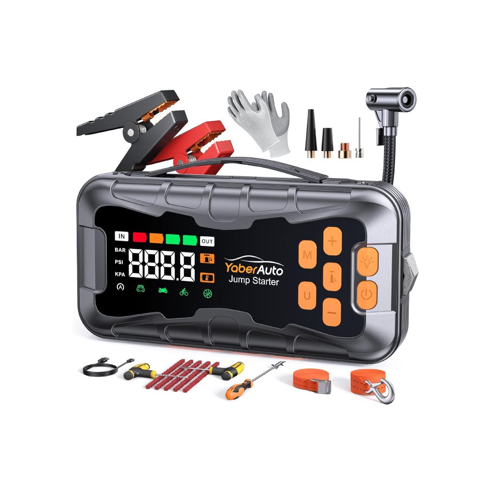 Análisis del YaberAuto AP03: Arrancador 8000A, Arranque Forzado y Compresor Portátil